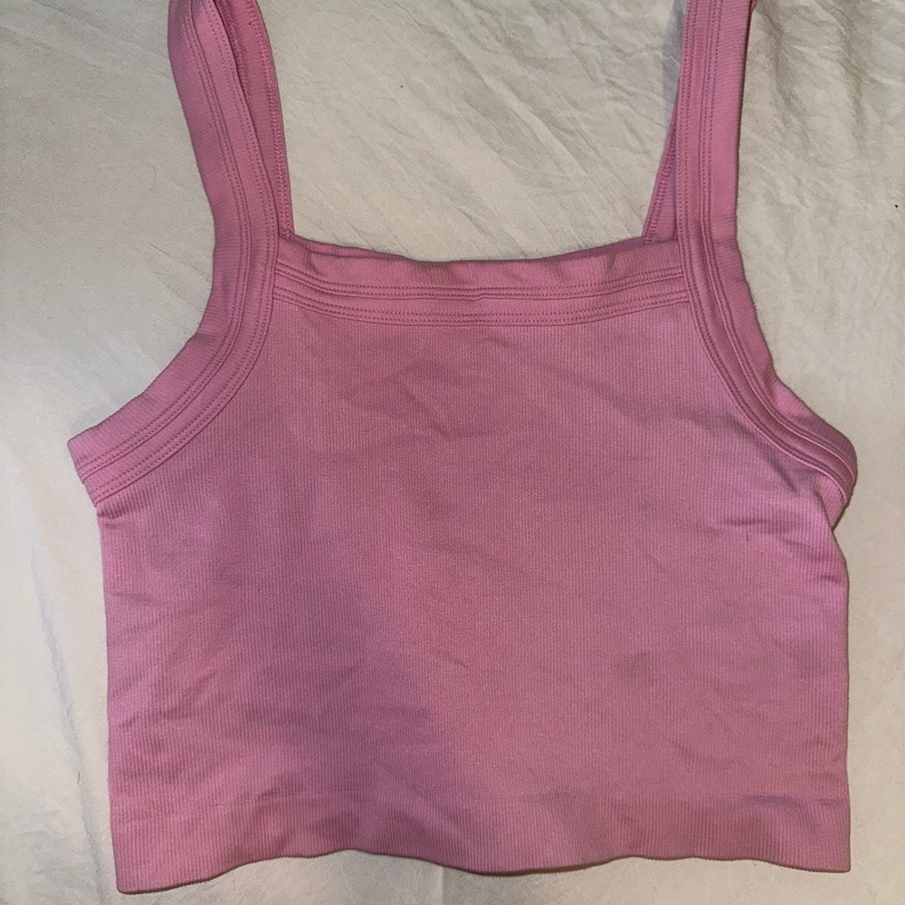 Urban Outfitters Pink Fitted Crop Tank Top